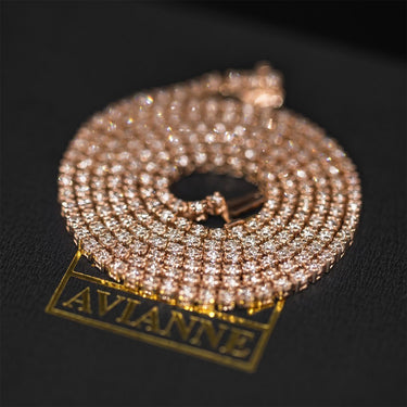 14k Rose Gold Tennis Chain 22 Inches 5.40 Ctw